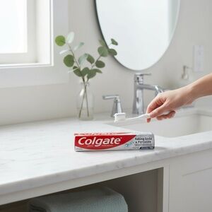 Colgate Toothpaste with Baking Soda & Peroxide, Brisk Mint for Whitening, 2 pack